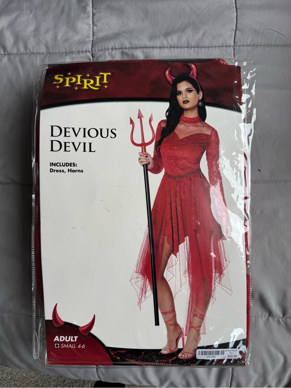 Spirit Devious Devil Asymmetrical Red Dress with Sheer Layers